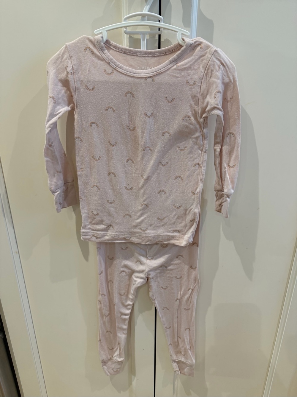 Carters 18m viscose Kids Long Sleeve Pink Rainbow Pajama Set
